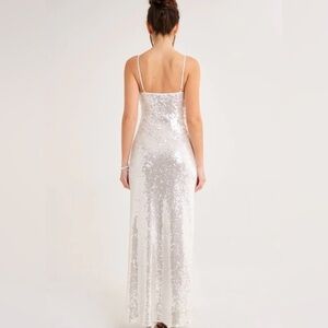 Rumored beautiful White Sequin Evening Gown